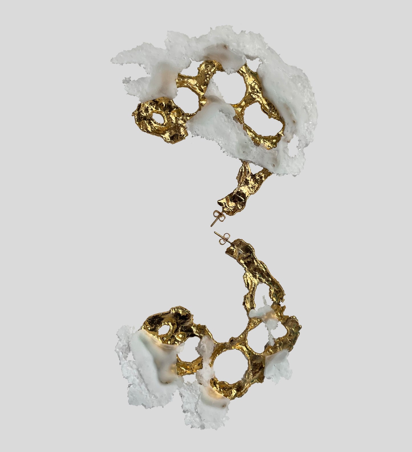 SALT earrings in gold tone with salty art